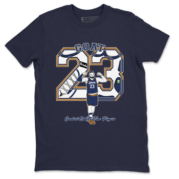 13s Midnight Navy shirts to match jordans Goat Player sneaker match tees Air Jordan 13  Midnight Navy SNRT Sneaker Release Tees unisex cotton Navy 2 crew neck shirts