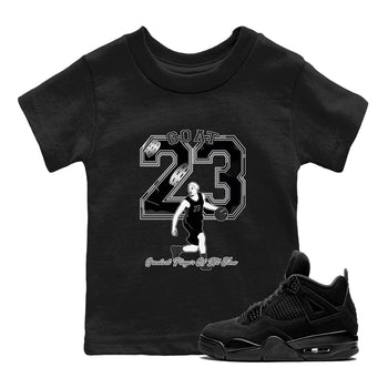 4s Black Cat shirts to match jordans Goat Player sneaker match tees Air Jordan 4 Black Cat match shoes to clothes SNRT Sneaker Tees Youth Baby Black 1 tee