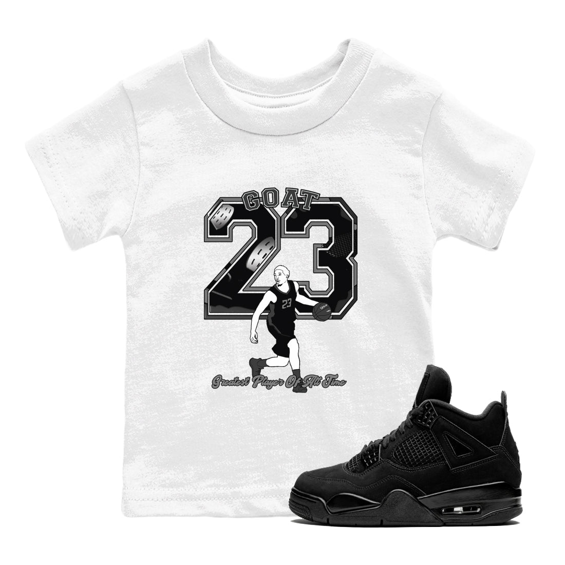 4s Black Cat shirts to match jordans Goat Player sneaker match tees Air Jordan 4 Black Cat match shoes to clothes SNRT Sneaker Tees Youth Baby White 1 tee