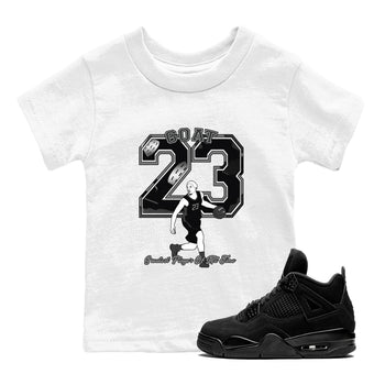 4s Black Cat shirts to match jordans Goat Player sneaker match tees Air Jordan 4 Black Cat match shoes to clothes SNRT Sneaker Tees Youth Baby White 1 tee