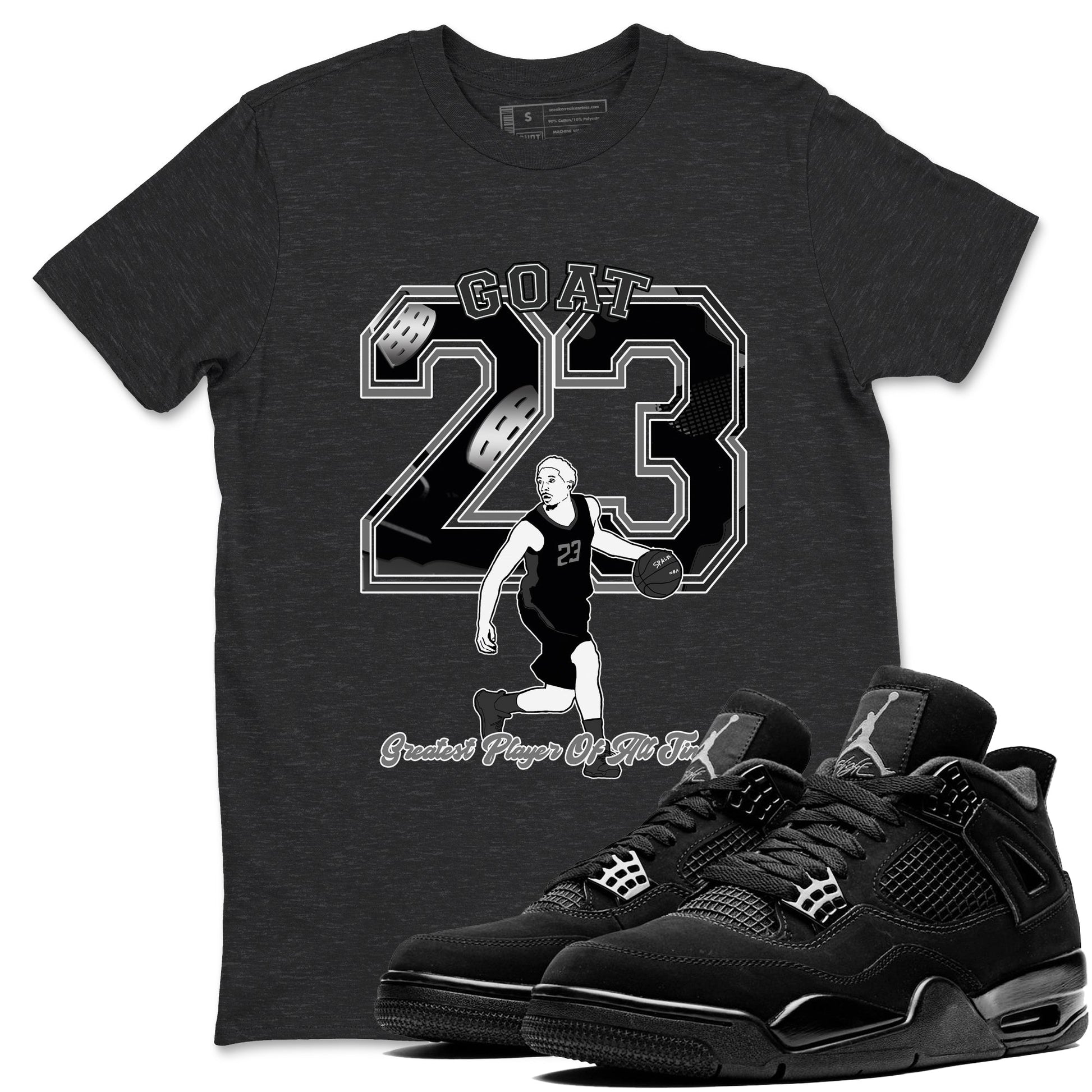 4s Black Cat shirts to match jordans Goat Player sneaker match tees Air Jordan 4 Black Cat match shoes to clothes SNRT Sneaker Tees unisex cotton Charcoal Heather 1 shirts
