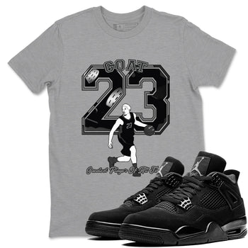 4s Black Cat shirts to match jordans Goat Player sneaker match tees Air Jordan 4 Black Cat match shoes to clothes SNRT Sneaker Tees unisex cotton Heather Grey 1 shirts