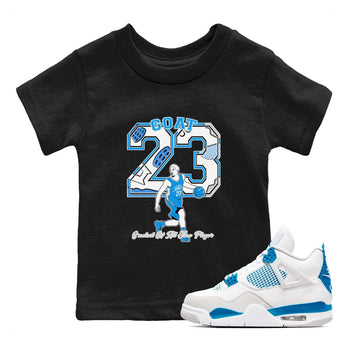 AJ 4 Military Blue shirt to match jordans Goat Player sneaker tees Air Jordan 4 Military Blue SNRT sneaker release tees baby toddler Black 1 cotton Shirt
