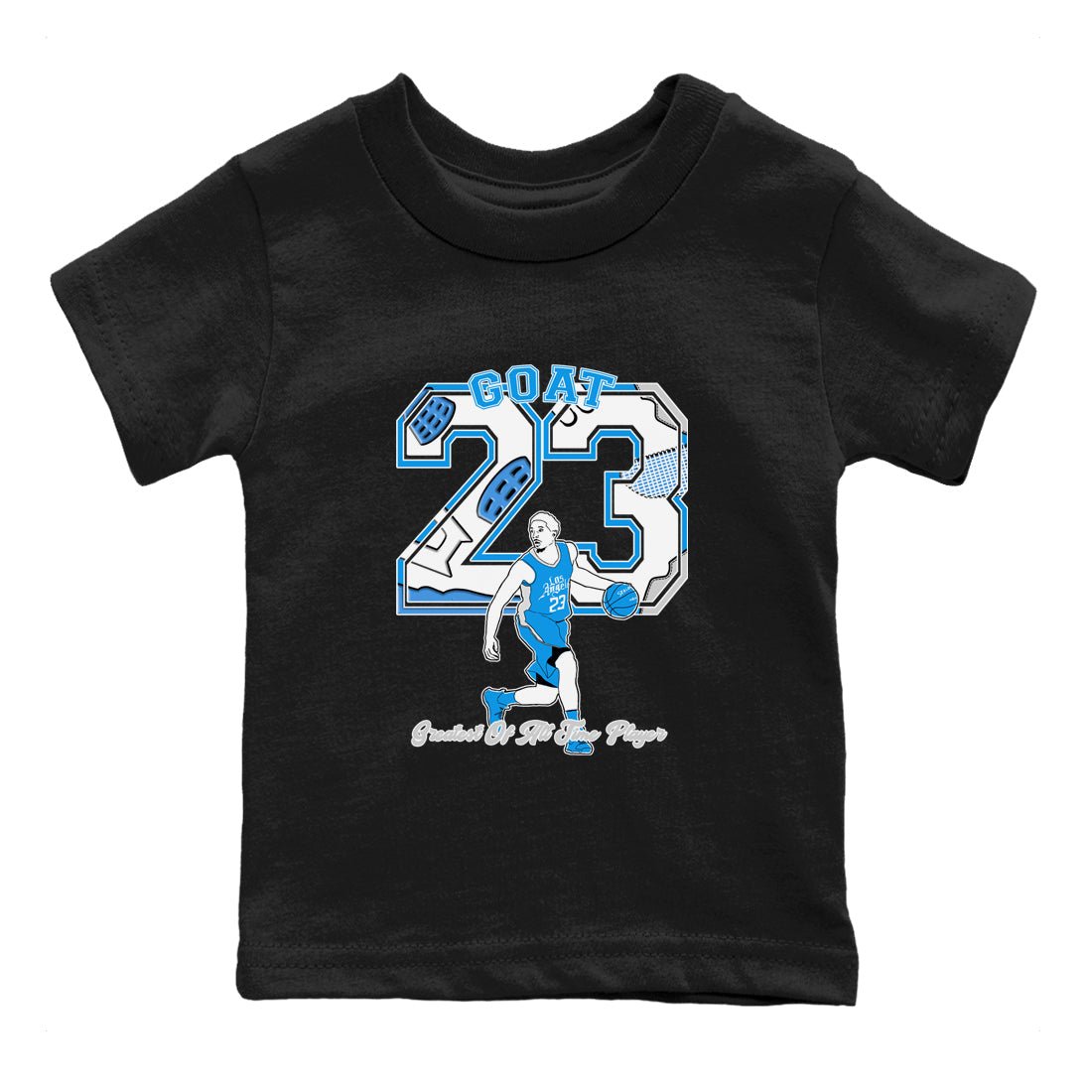 AJ 4 Military Blue shirt to match jordans Goat Player sneaker tees Air Jordan 4 Military Blue SNRT sneaker release tees baby toddler Black 2 cotton Shirt