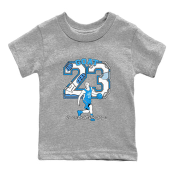 AJ 4 Military Blue shirt to match jordans Goat Player sneaker tees Air Jordan 4 Military Blue SNRT sneaker release tees baby toddler Heather Grey 2 cotton Shirt