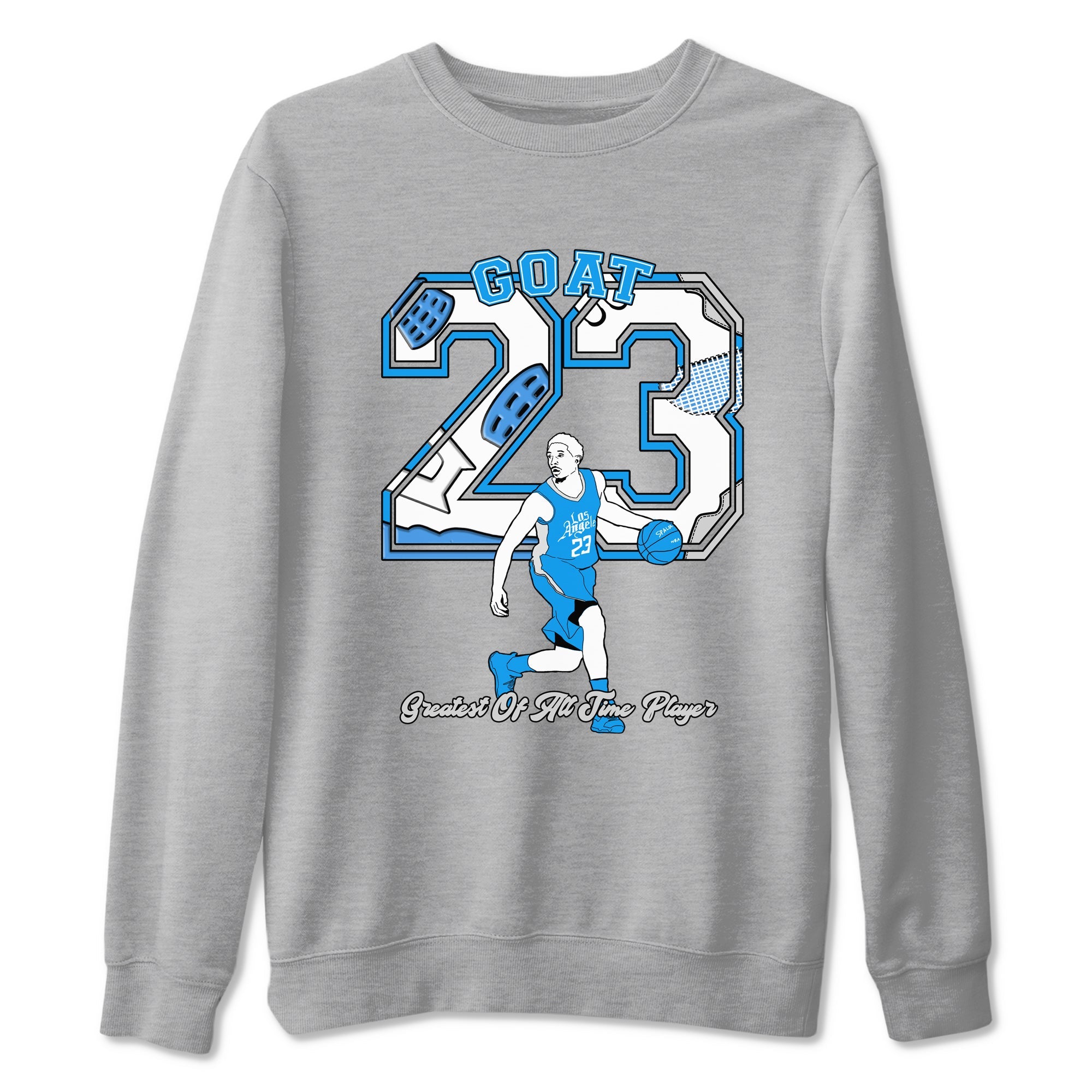 AJ 4 Military Blue shirt to match jordans Goat Player sneaker tees Air Jordan 4 Military Blue SNRT Sneaker Release Tees unisex cotton Heather Grey 2 crew neck shirt