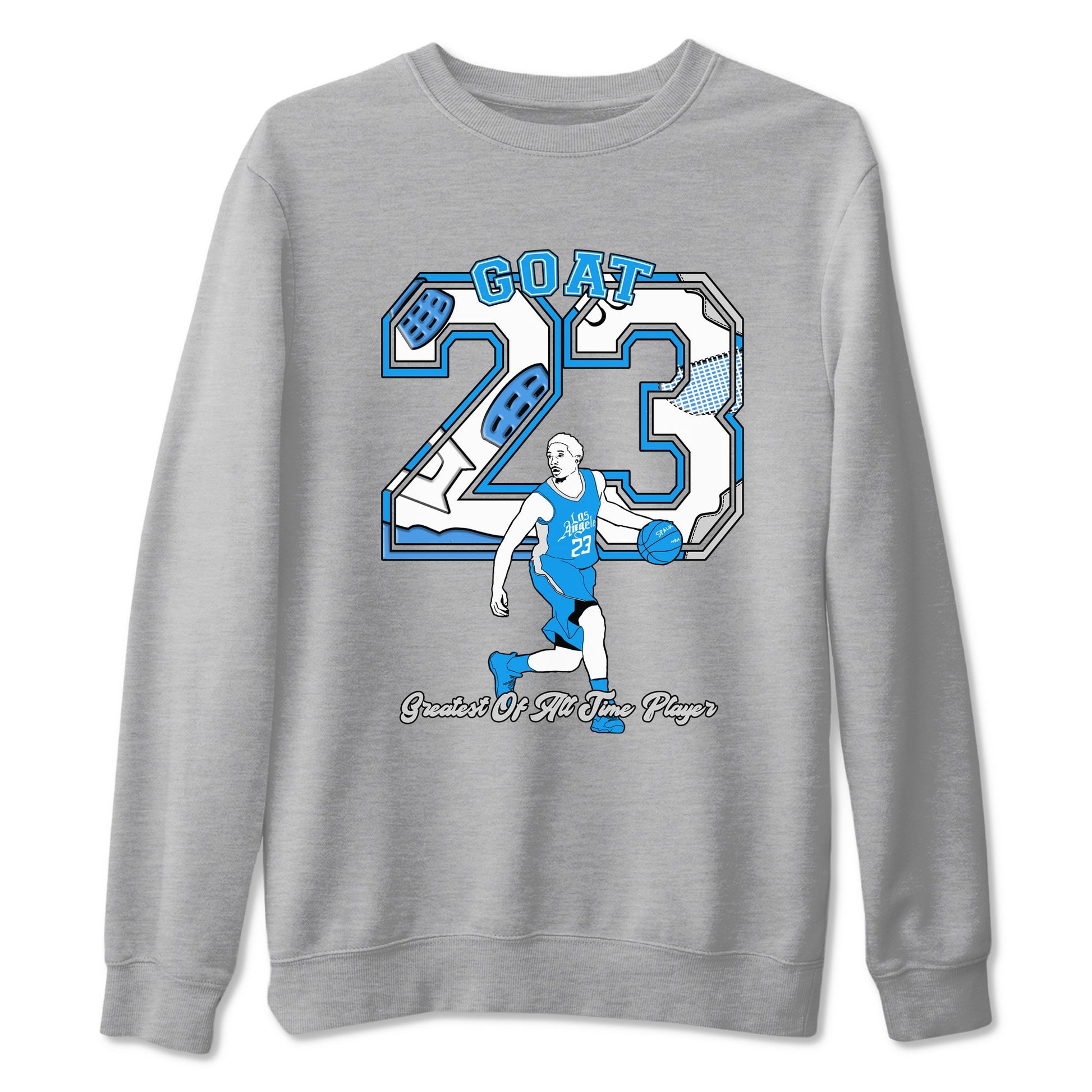 AJ 4 Military Blue shirt to match jordans Goat Player sneaker tees Air Jordan 4 Military Blue SNRT Sneaker Release Tees unisex cotton Heather Grey 2 crew neck shirt