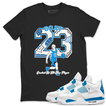 AJ 4 Military Blue shirt to match jordans Goat Player sneaker tees Air Jordan 4 Military Blue SNRT Sneaker Release Tees unisex cotton Black 1 crew neck shirt