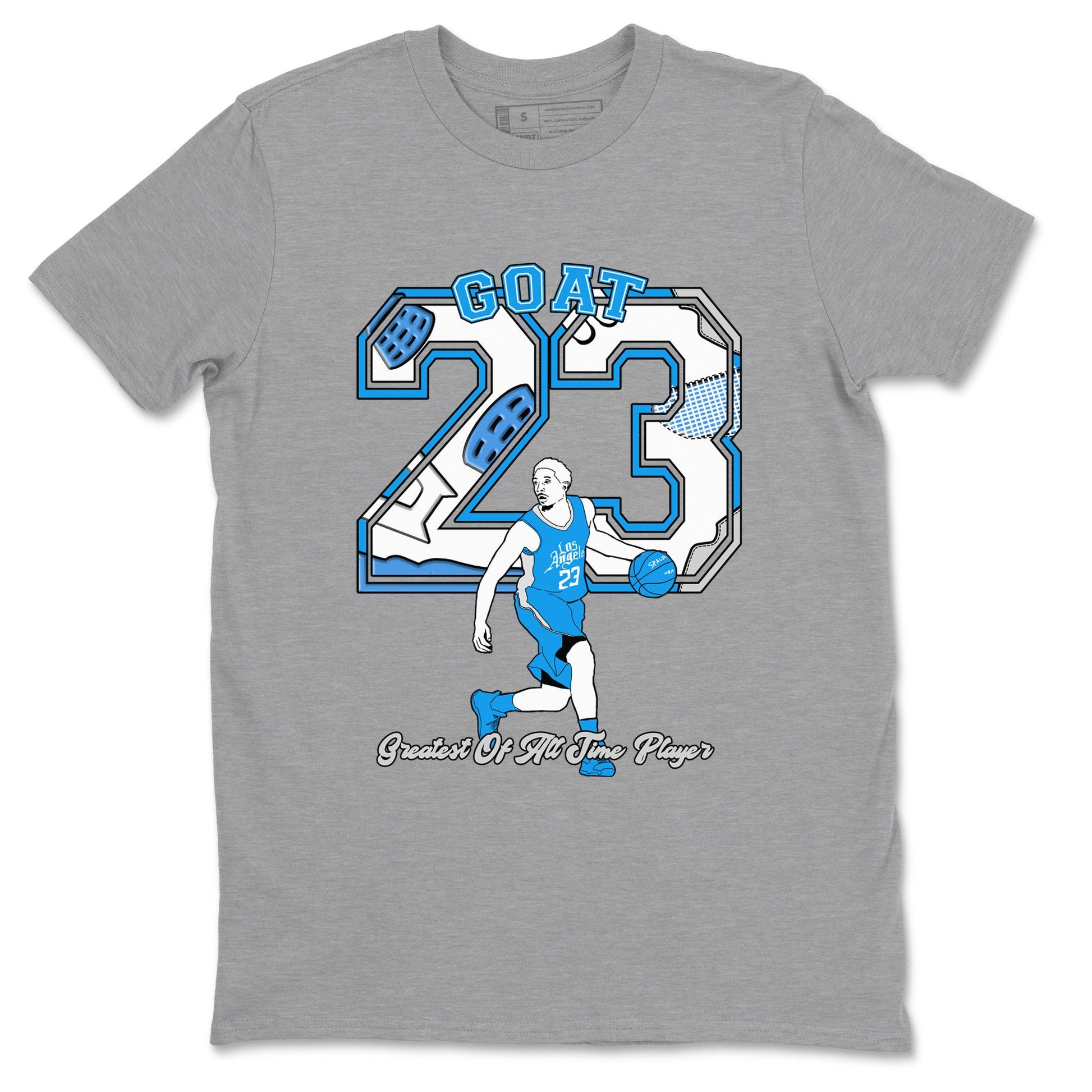 AJ 4 Military Blue shirt to match jordans Goat Player sneaker tees Air Jordan 4 Military Blue SNRT Sneaker Release Tees unisex cotton Heather Grey 2 crew neck shirt