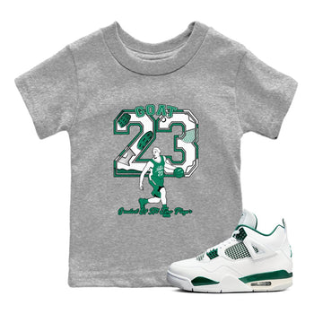 4s Oxidized Green shirts to match jordans Goat Player sneaker match tees Air Jordan 4 Oxidized Green SNRT Sneaker Tees streetwear brand Baby and Youth Heather Grey 1 cotton tee