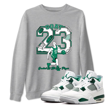 4s Oxidized Green shirts to match jordans Goat Player sneaker match tees Air Jordan 4 Oxidized Green SNRT Sneaker Tees streetwear brand Heather Grey 1 unisex cotton tee