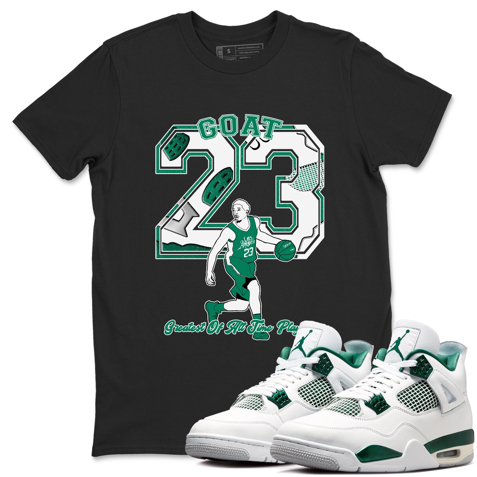 4s Oxidized Green shirts to match jordans Goat Player sneaker match tees Air Jordan 4 Oxidized Green SNRT Sneaker Tees streetwear brand Black 1 unisex cotton tee