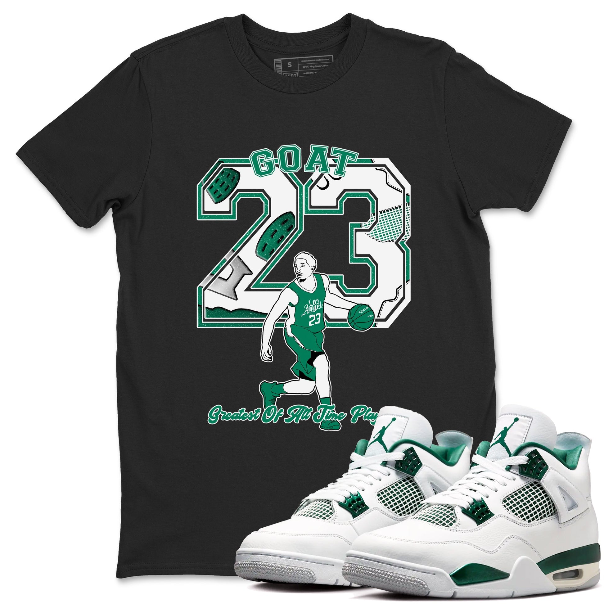 4s Oxidized Green shirts to match jordans Goat Player sneaker match tees Air Jordan 4 Oxidized Green SNRT Sneaker Tees streetwear brand Black 1 unisex cotton tee
