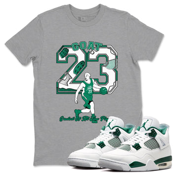 4s Oxidized Green shirts to match jordans Goat Player sneaker match tees Air Jordan 4 Oxidized Green SNRT Sneaker Tees streetwear brand Heather Grey 1 unisex cotton tee