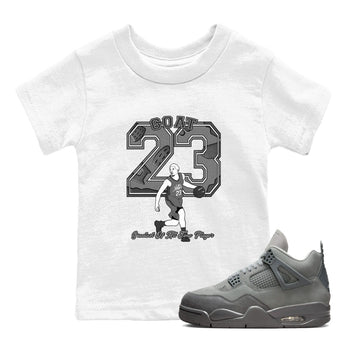 4s Wet Cement shirts to match jordans Goat Player sneaker match tees Air Jordan 4 Wet Cement SNRT Sneaker Release Tees Youth Baby White 1 crew neck shirts