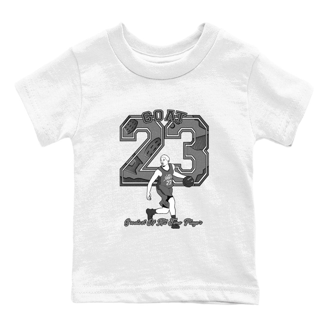 4s Wet Cement shirts to match jordans Goat Player sneaker match tees Air Jordan 4 Wet Cement SNRT Sneaker Release Tees Youth Baby White 2 crew neck shirts