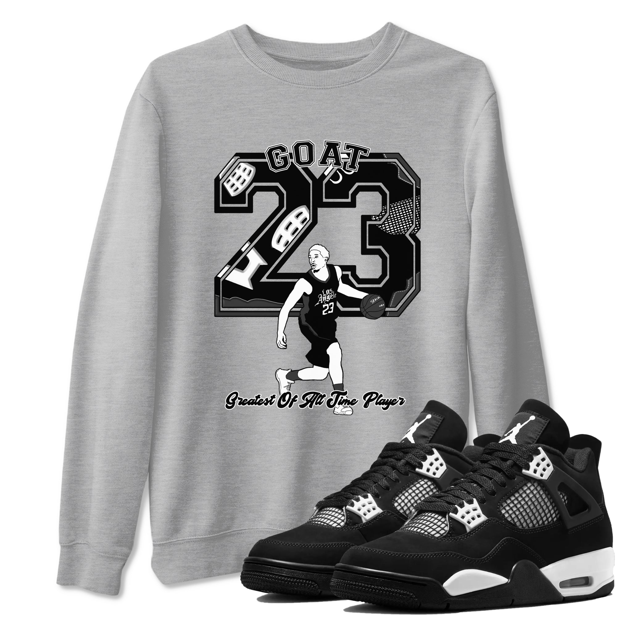 4s White Thunder shirts to match jordans Goat Player sneaker match tees Air Jordan 4 White Thunder SNRT Sneaker Tees streetwear brand Heather Grey 1 unisex cotton tee