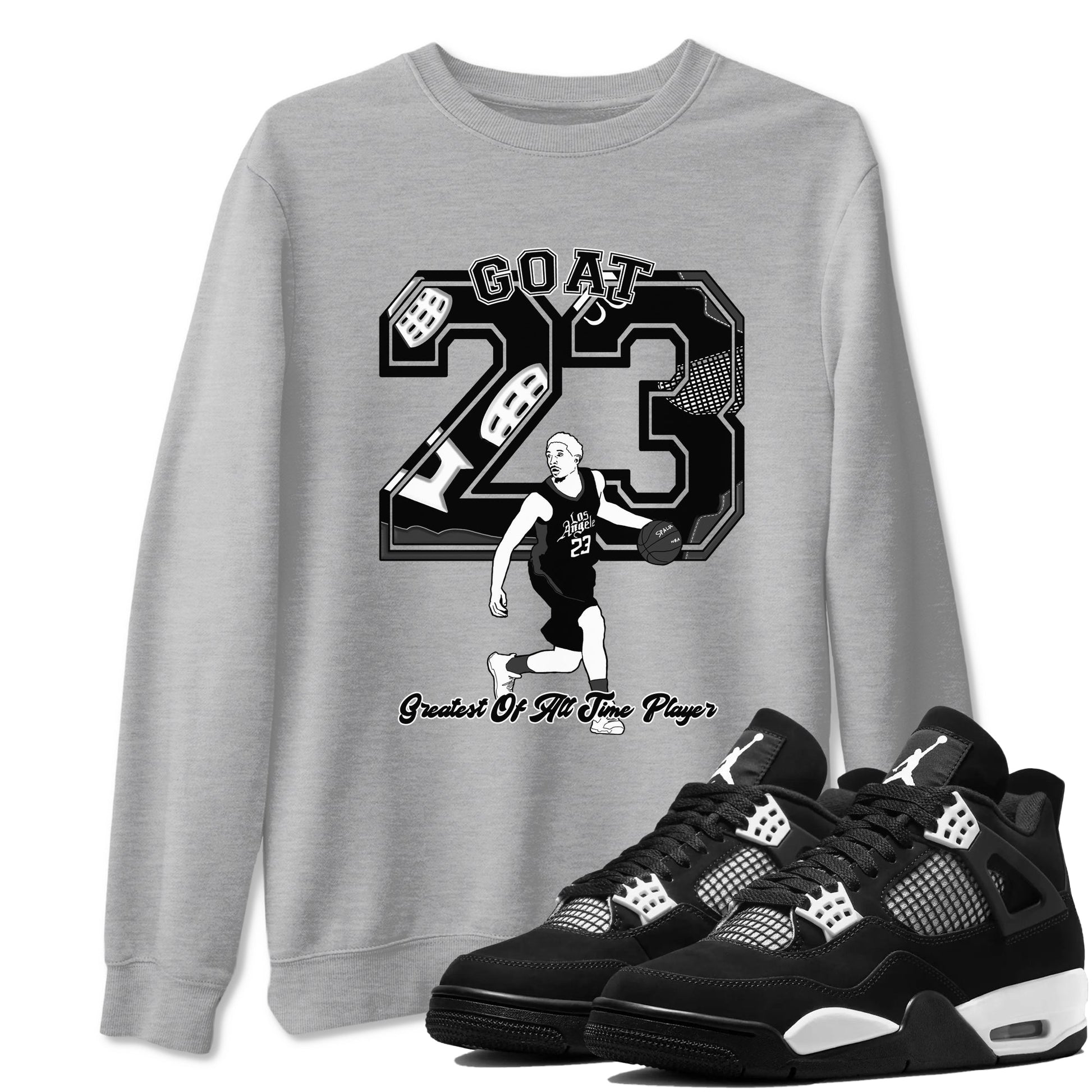 4s White Thunder shirts to match jordans Goat Player sneaker match tees Air Jordan 4 White Thunder SNRT Sneaker Tees streetwear brand Heather Grey 1 unisex cotton tee