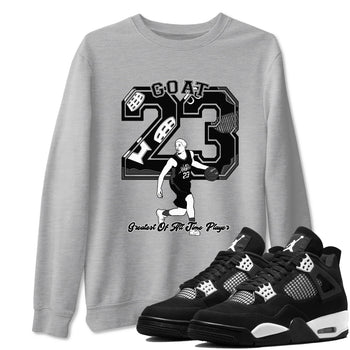4s White Thunder shirts to match jordans Goat Player sneaker match tees Air Jordan 4 White Thunder SNRT Sneaker Tees streetwear brand Heather Grey 1 unisex cotton tee