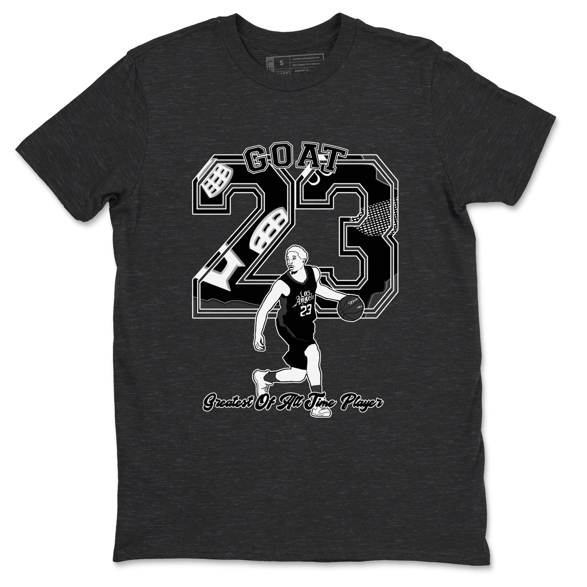 4s White Thunder shirts to match jordans Goat Player sneaker match tees Air Jordan 4 White Thunder SNRT Sneaker Tees streetwear brand Charcoal Heather 2 unisex cotton tee