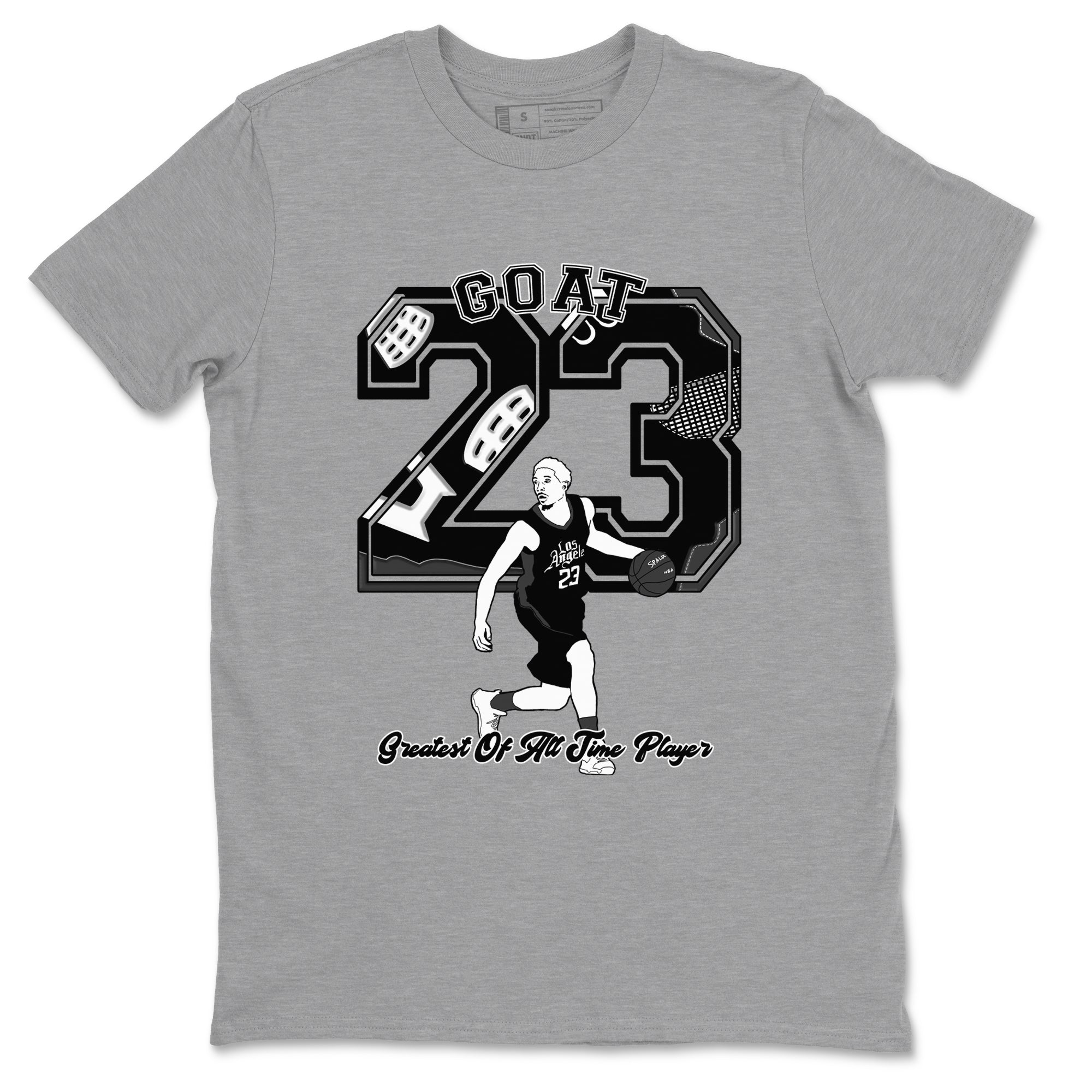 4s White Thunder shirts to match jordans Goat Player sneaker match tees Air Jordan 4 White Thunder SNRT Sneaker Tees streetwear brand Heather Grey 2 unisex cotton tee