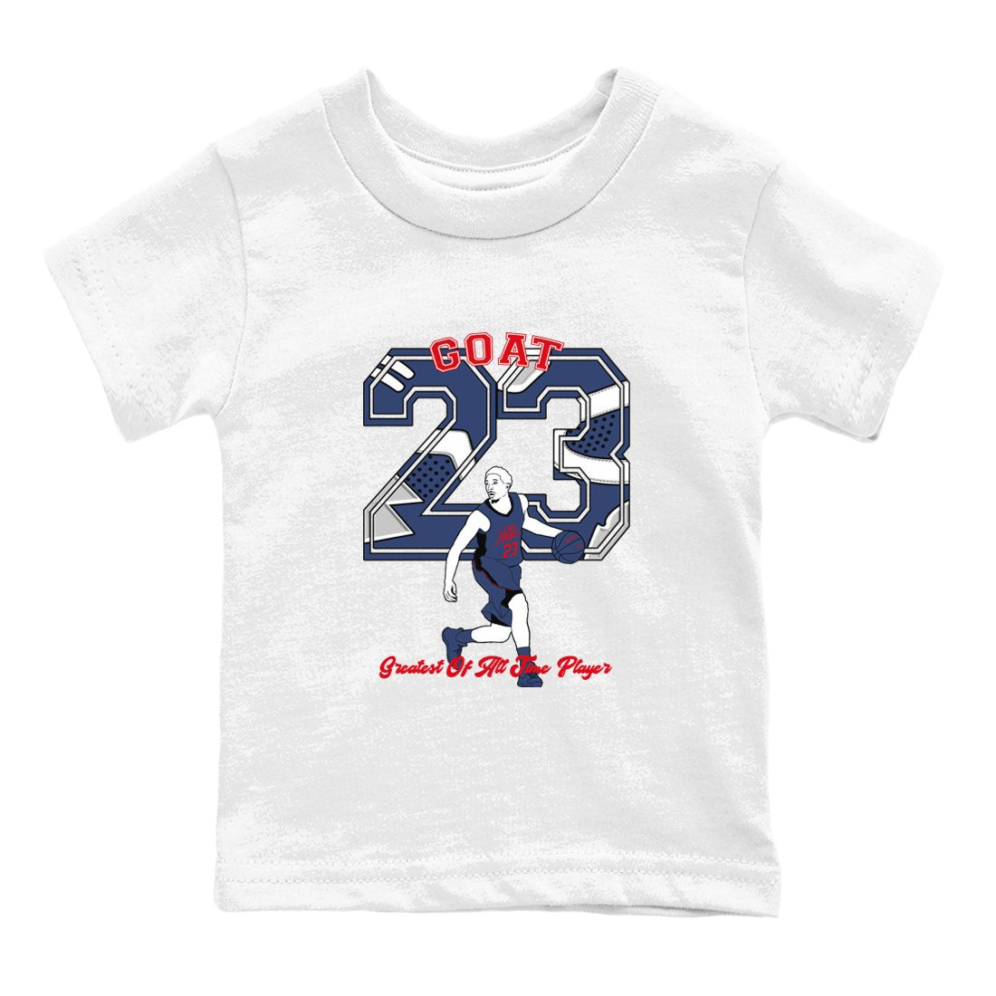 AJ6 White And Midnight Navy shirt to match jordans Goat Player sneaker tees Air Jordan 6 Olympic SNRT sneaker release tees baby toddler White 2 cotton Shirt