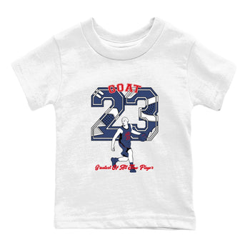 AJ6 White And Midnight Navy shirt to match jordans Goat Player sneaker tees Air Jordan 6 Olympic SNRT sneaker release tees baby toddler White 2 cotton Shirt