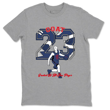 AJ6 White And Midnight Navy shirt to match jordans Goat Player sneaker tees Air Jordan 6 Olympic SNRT Sneaker Release Tees unisex cotton Heather Grey 2 crew neck shirt