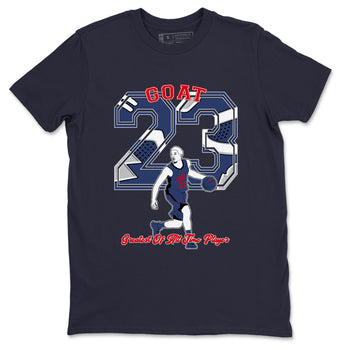 AJ6 White And Midnight Navy shirt to match jordans Goat Player sneaker tees Air Jordan 6 Olympic SNRT Sneaker Release Tees unisex cotton Navy 2 crew neck shirt