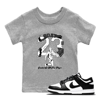 Dunk Black White shirts to match jordans Goat Player sneaker match tees Dunk Panda SNRT Sneaker Release Tees Youth Baby Heather Grey 1 crew neck shirts