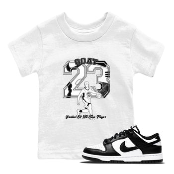 Dunk Black White shirts to match jordans Goat Player sneaker match tees Dunk Panda SNRT Sneaker Release Tees Youth Baby White 1 crew neck shirts