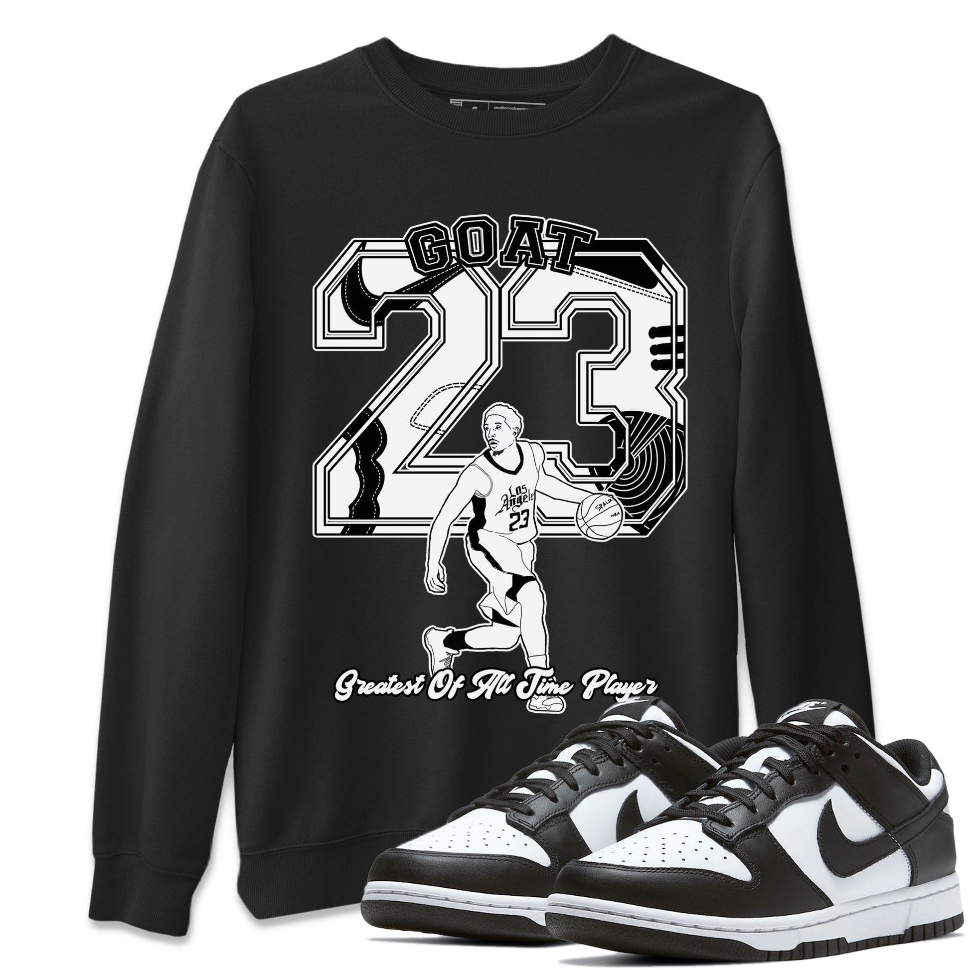 Dunk Black White shirts to match jordans Goat Player sneaker match tees Dunk Panda SNRT Sneaker Release Tees unisex cotton Black 1 crew neck shirts