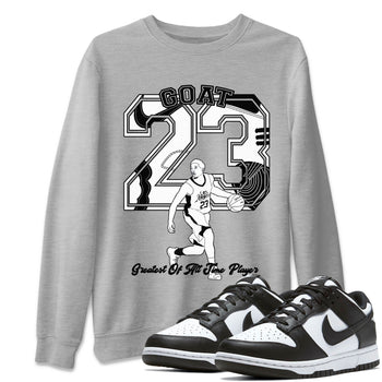 Dunk Black White shirts to match jordans Goat Player sneaker match tees Dunk Panda SNRT Sneaker Release Tees unisex cotton Heather Grey 1 crew neck shirts