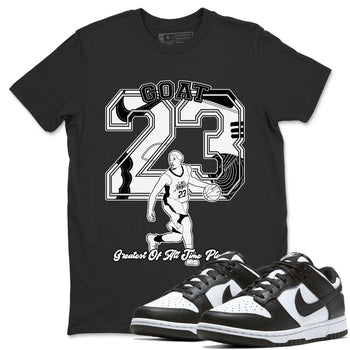 Dunk Black White shirts to match jordans Goat Player sneaker match tees Dunk Panda SNRT Sneaker Release Tees unisex cotton Black 1 crew neck shirts