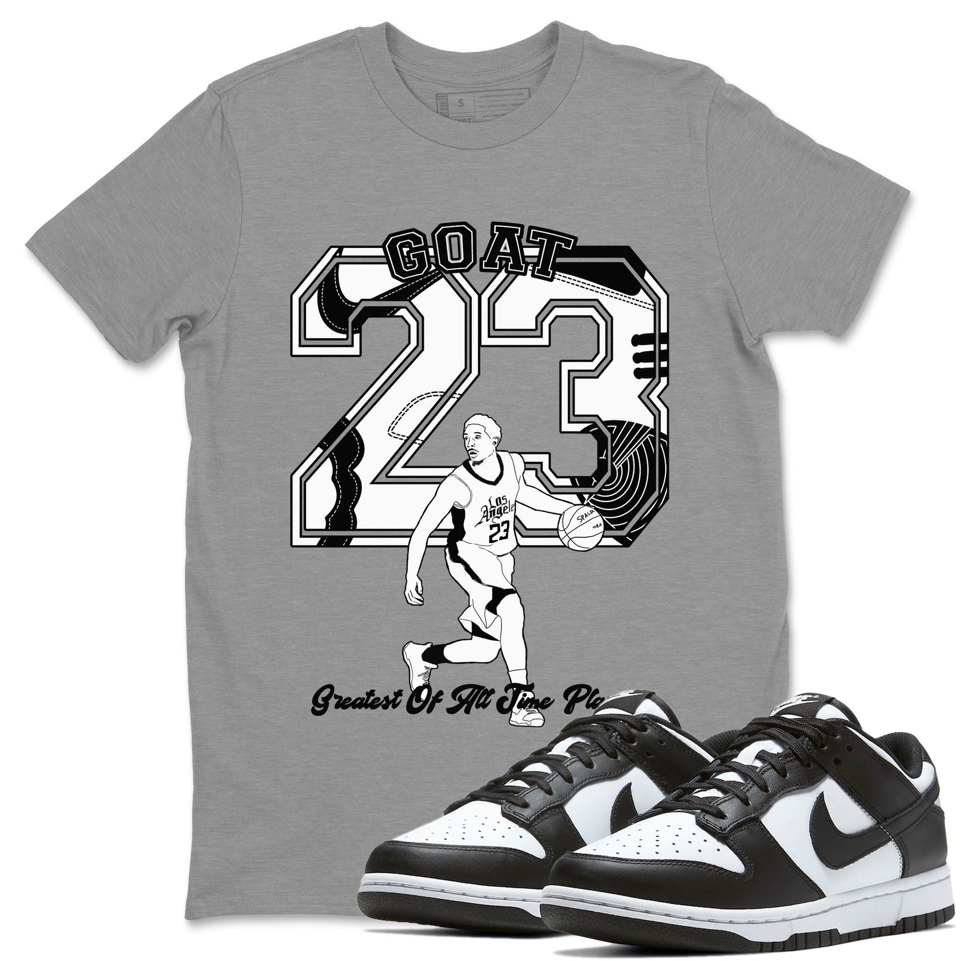 Dunk Black White shirts to match jordans Goat Player sneaker match tees Dunk Panda SNRT Sneaker Release Tees unisex cotton Heather Grey 1 crew neck shirts