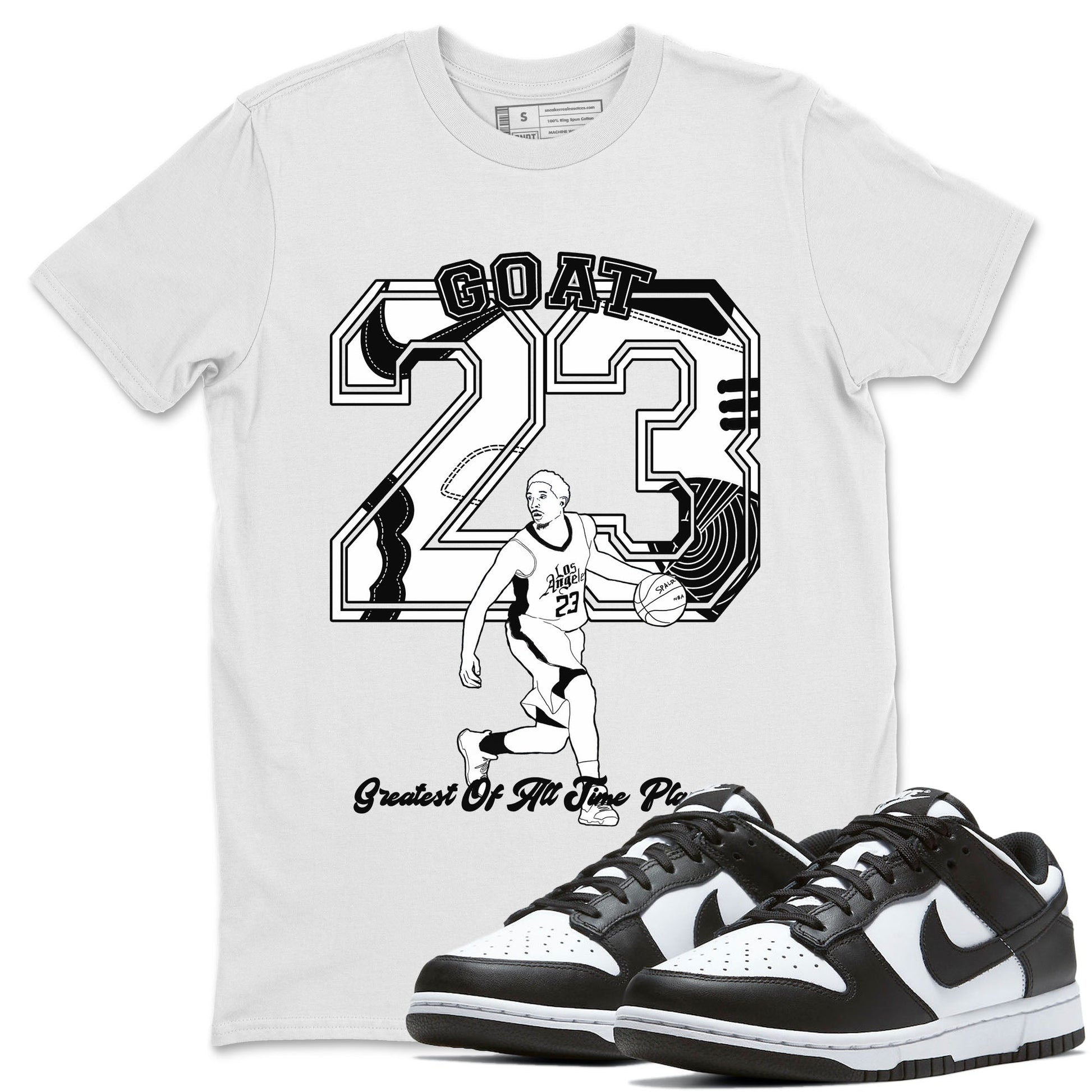 Dunk Black White shirts to match jordans Goat Player sneaker match tees Dunk Panda SNRT Sneaker Release Tees unisex cotton White 1 crew neck shirts