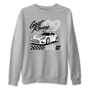 Goat Racing sneaker match t-shirt styled to complete your fit with the Air Foamposite One Triple White sneakers, graphic shirts in Heather Grey 2.