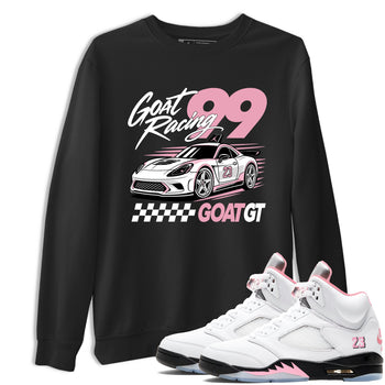 Goat Racing shirts to match jordans, dunks styled to complete your fit with the Air Jordan 5 35th Anniversary sneakers, shown in Black 1.