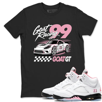 Goat Racing shirts to match jordans, dunks styled to complete your fit with the Air Jordan 5 35th Anniversary sneakers, shown in Black 1.