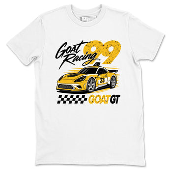 Goat Racing shirts to match jordans, dunks styled to complete your fit with the Air Jordan 5 Tokyo sneakers, shown in White 2.