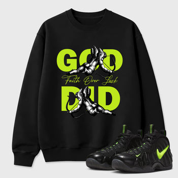 Sneaker match tees – Sneaker Tees To Match Air Foamposite Pro Black Shoes – God Did Tee Black 1