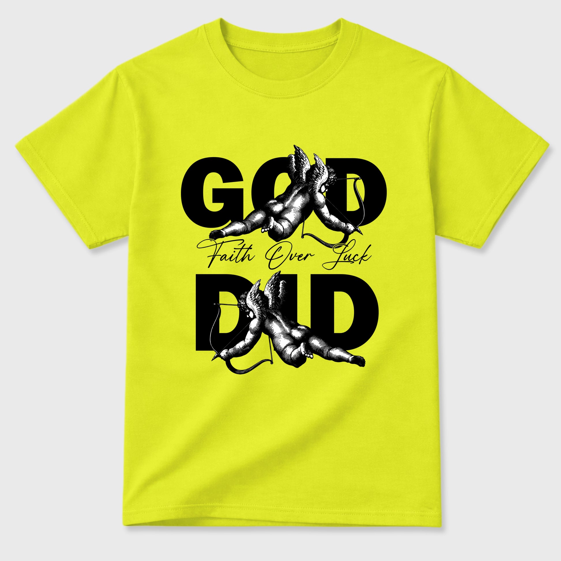 Sneaker match tees – Sneaker Tees To Match Air Foamposite Pro Black Shoes – God Did Tee Safety Green 2