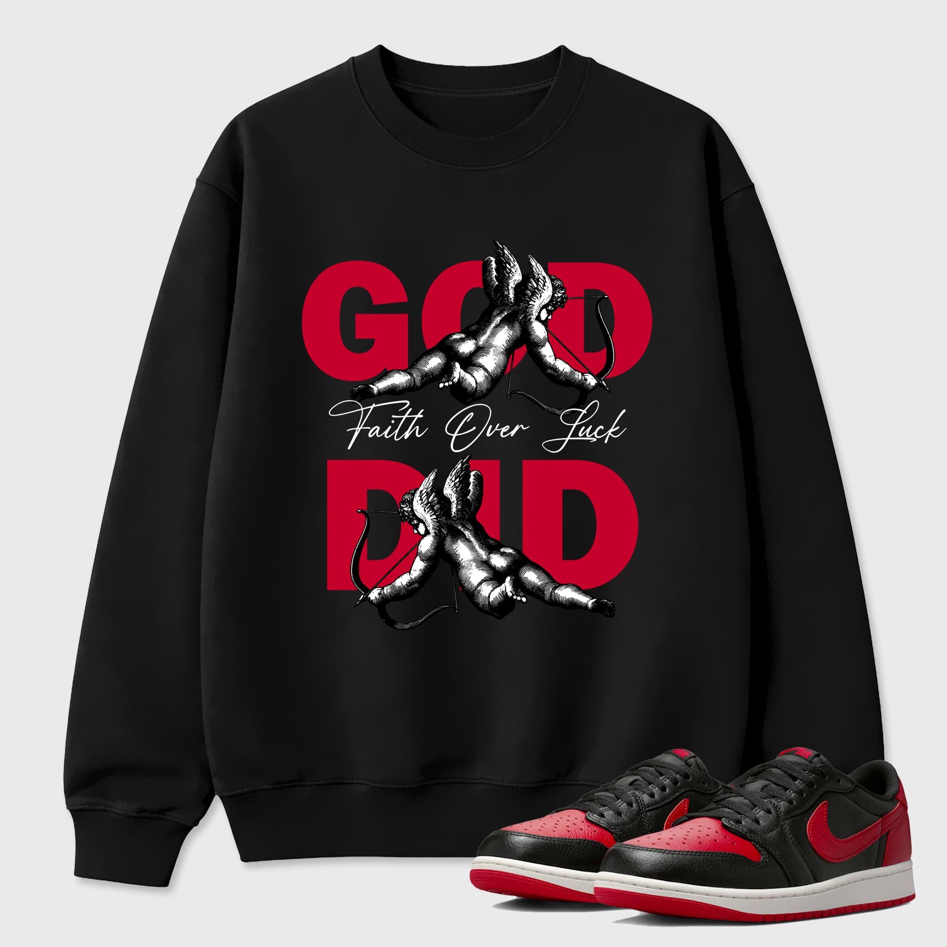 Sneaker match tees – Sneaker Tees To Match Air Jordan 1 Banned Shoes – God Did Tee Black 1