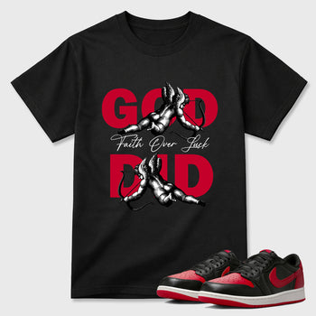 Sneaker match tees – Sneaker Tees To Match Air Jordan 1 Banned Shoes – God Did Tee Black 1