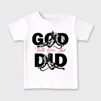 Sneaker match tees – Sneaker Tees To Match Air Jordan 1 Flight Club Shoes – God Did Kids T-Shirt White 2
