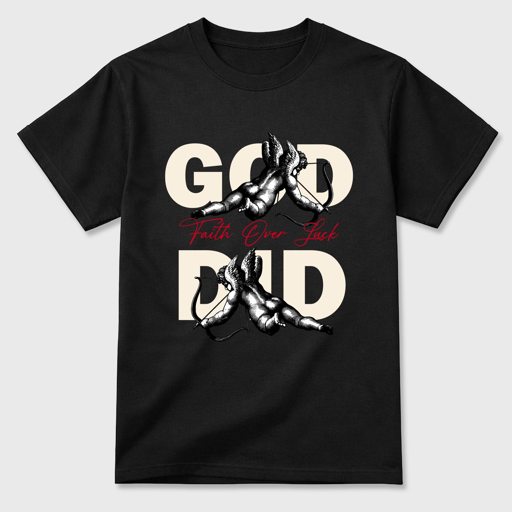Sneaker match tees – Sneaker Tees To Match Air Jordan 1 Flight Club Shoes – God Did Tee Black 2