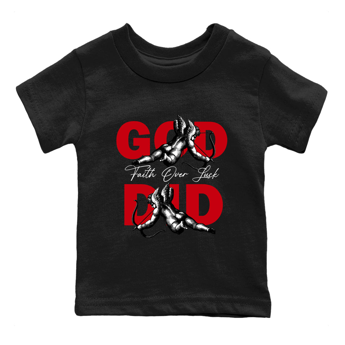 Best Sneakerfit graphic tee – Sneaker Tees To Match Air Jordan 1 Low Chicago Sneakers – God Did Kids T-Shirt Black 2