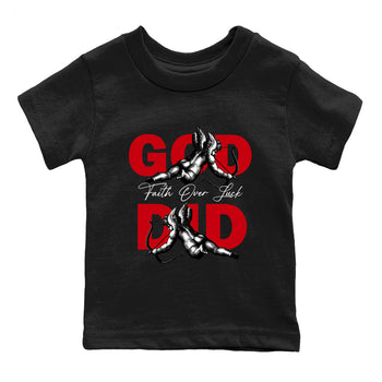 Best Sneakerfit graphic tee – Sneaker Tees To Match Air Jordan 1 Low Chicago Sneakers – God Did Kids T-Shirt Black 2