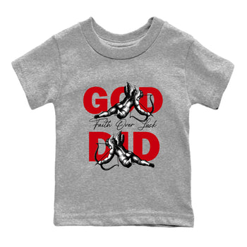 Best Sneakerfit graphic tee – Sneaker Tees To Match Air Jordan 1 Low Chicago Sneakers – God Did Kids T-Shirt Heather Grey 2