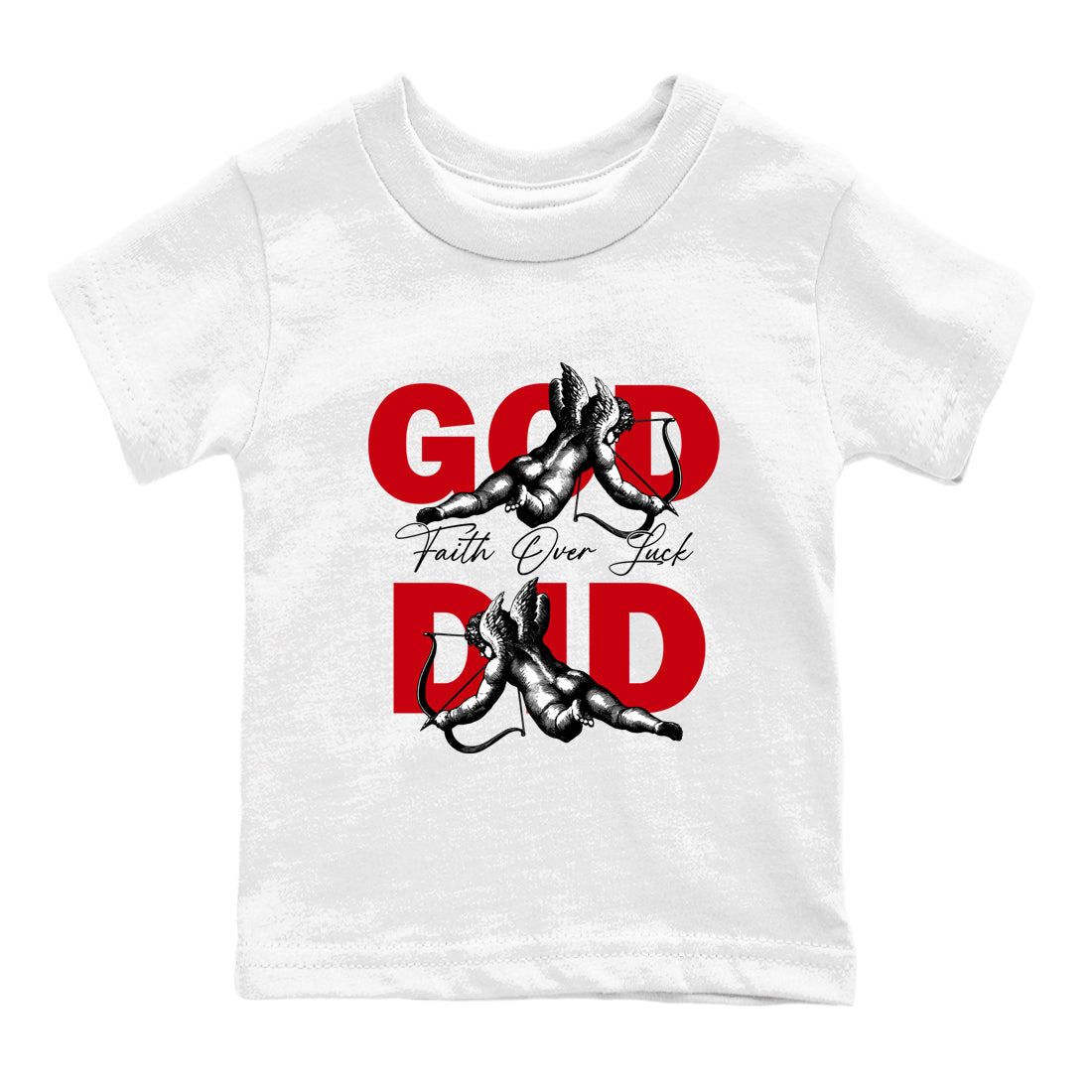 Best Sneakerfit graphic tee – Sneaker Tees To Match Air Jordan 1 Low Chicago Sneakers – God Did Kids T-Shirt White 2